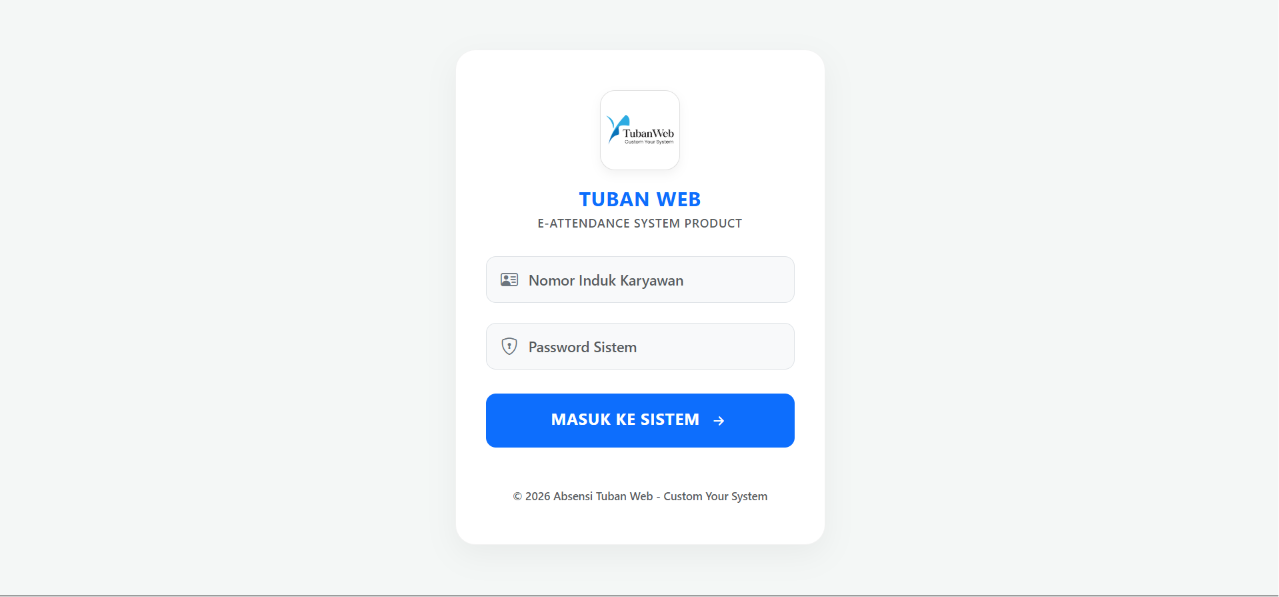 APK WEB Absensi Karyawan Berbasis QR Code,  Untuk Instasi Tuban Web